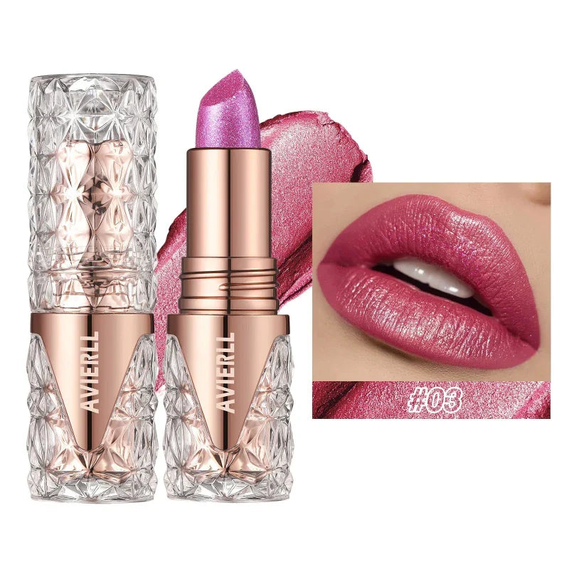 (Compre 2 e Leve 6) Batom One Gold Hidratante de Longa Duração com Glitter À Prova D'Água