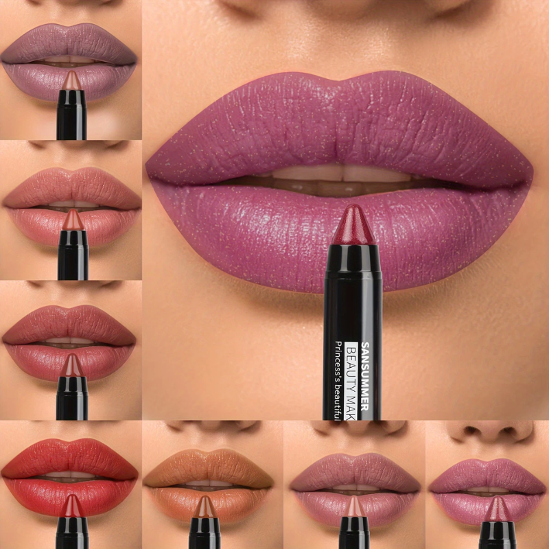 (COMPRE 1 LEVE 2) Lápis Labial Matte à Prova d’Água SANSUMMER – Cor Intensa e Conforto o Dia Todo