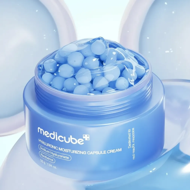 Medicube Hialurônico Cápsula Creme 55g – Creme Facial com Ácido Hialurônico e Cápsulas Hidratantes