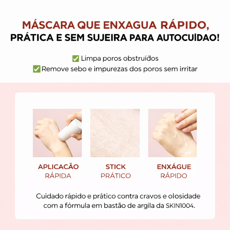Máscara Facial Skin1004 Madagascar Centella Poremizing Quick Clay Stick