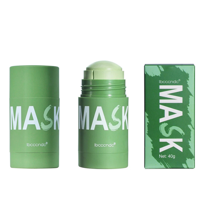 Máscara Facial de Chá Verde em Bastão 40g – Limpeza Profunda, Controle de Oleosidade e Redução de Poros