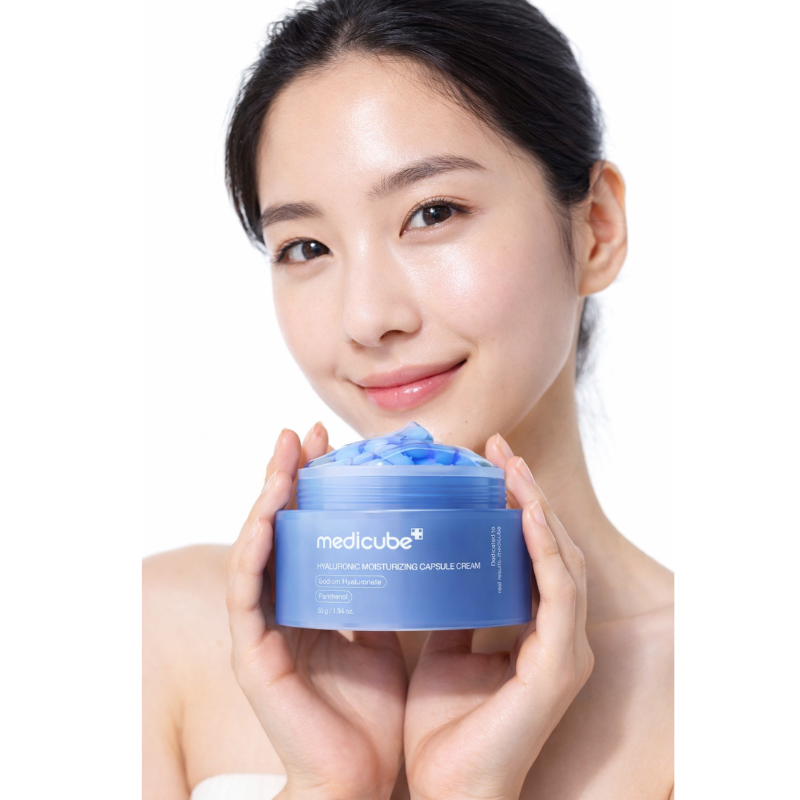 Medicube Hialurônico Cápsula Creme 55g – Creme Facial com Ácido Hialurônico e Cápsulas Hidratantes