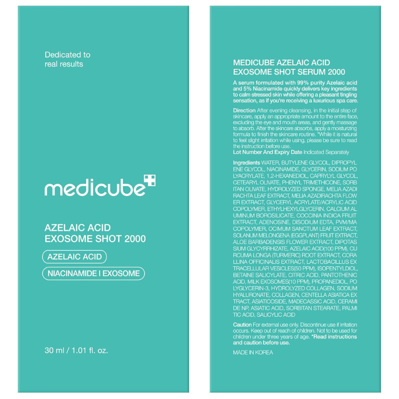Sérum Medicube Ácido Azelaico Exosome Shot 2000 – Tratamento Calmante e Clareador