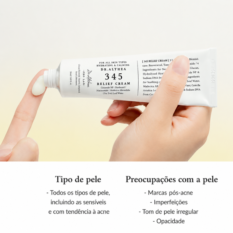 Dr. Althea 345 Relief Cream – Creme Coreano Calmante e Hidratante para Pele Sensível e Acneica