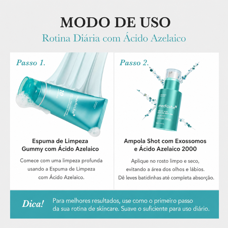Sérum Medicube Ácido Azelaico Exosome Shot 2000 – Tratamento Calmante e Clareador