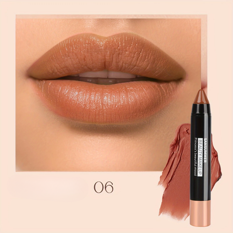 (COMPRE 1 LEVE 2) Lápis Labial Matte à Prova d’Água SANSUMMER – Cor Intensa e Conforto o Dia Todo