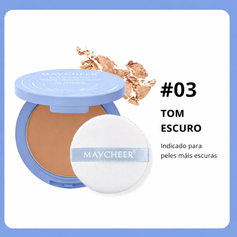 Pó Facial Matte Maycheer – Controle de Oleosidade e Efeito Impecável