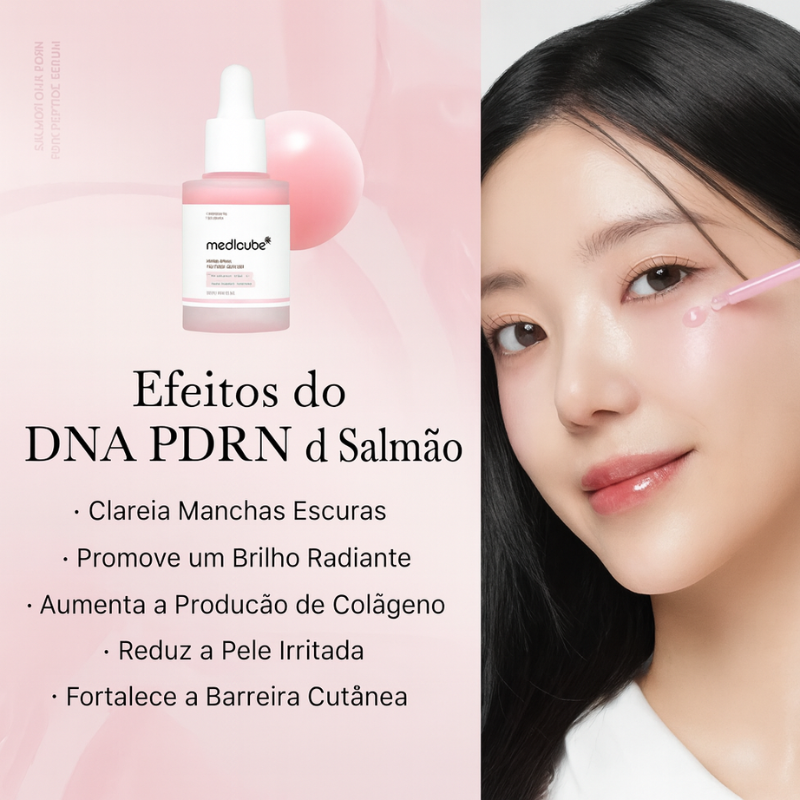 Sérum PDRN de DNA do Salmão Glow Coreano e Hidratação Profunda