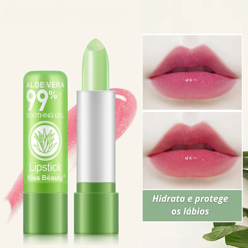 (KIT 4 BATONS + BRINDE EXCLUSIVO) Batom Hidratante De Aloe Vera Anti Envelhecimento Labial De Longa Duração