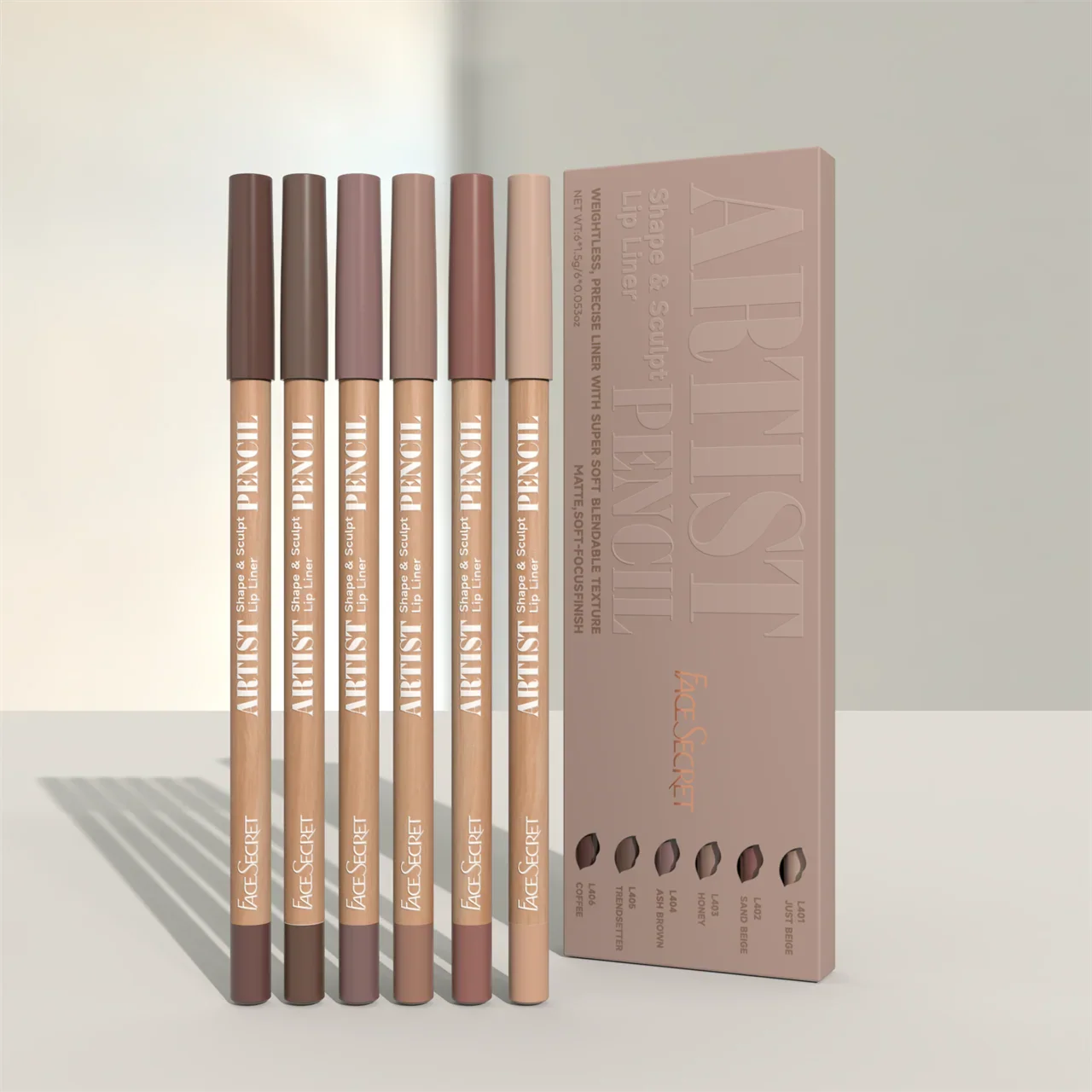 Conjunto Lápis Delineador Labial Face Secret Artist Shape Sculpt