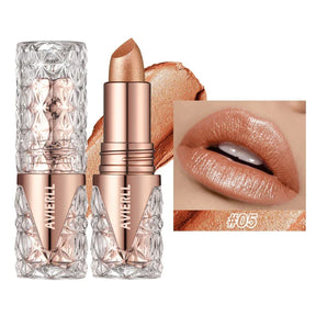 (Compre 2 e Leve 6) Batom One Gold Hidratante de Longa Duração com Glitter À Prova D'Água
