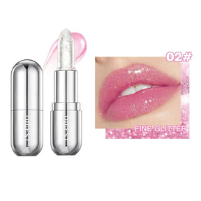Batom Hidratante com Glitter Gelatinoso Impermeável 24 Horas