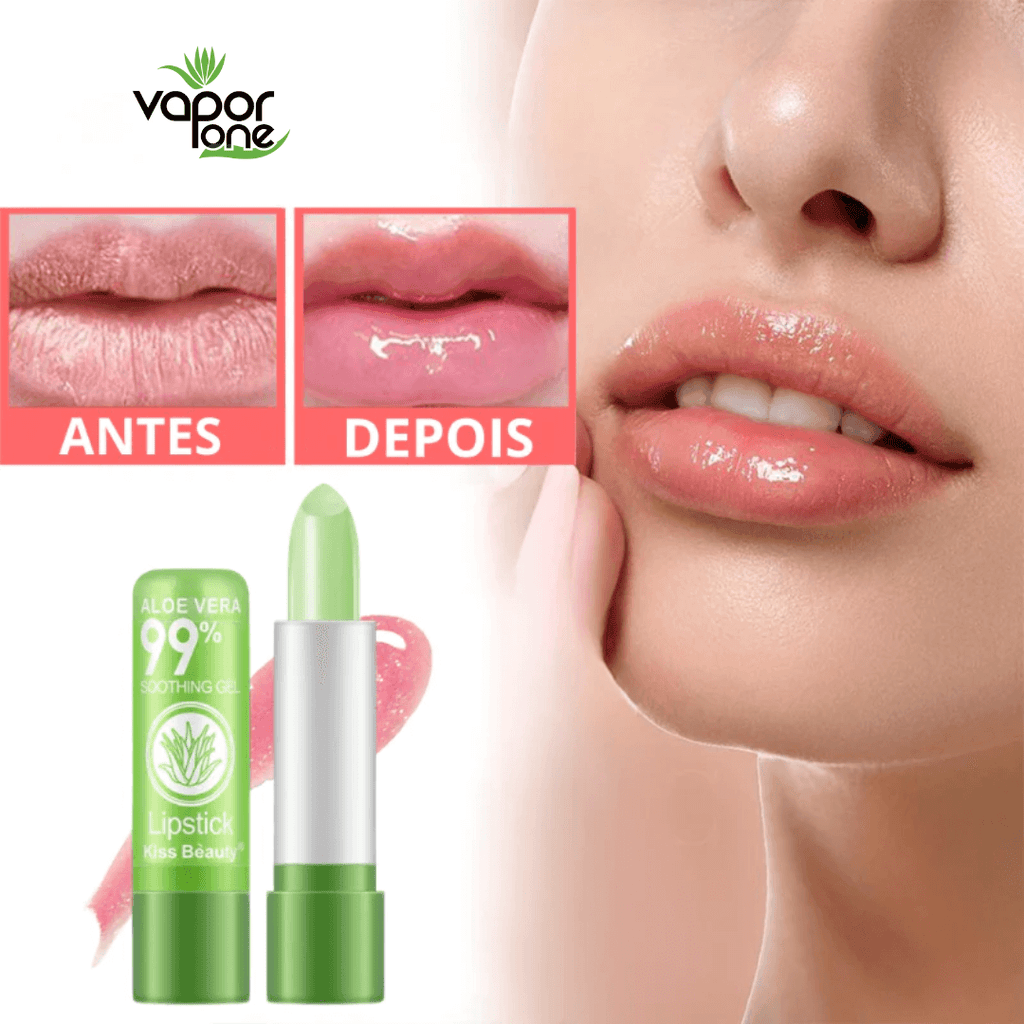 (KIT 4 BATONS + BRINDE EXCLUSIVO) Batom Hidratante De Aloe Vera Anti Envelhecimento Labial De Longa Duração