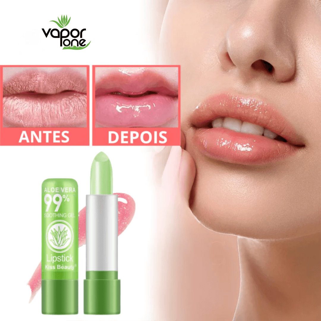 (KIT 4 BATONS + BRINDE EXCLUSIVO) Batom Hidratante De Aloe Vera Anti Envelhecimento Labial De Longa Duração