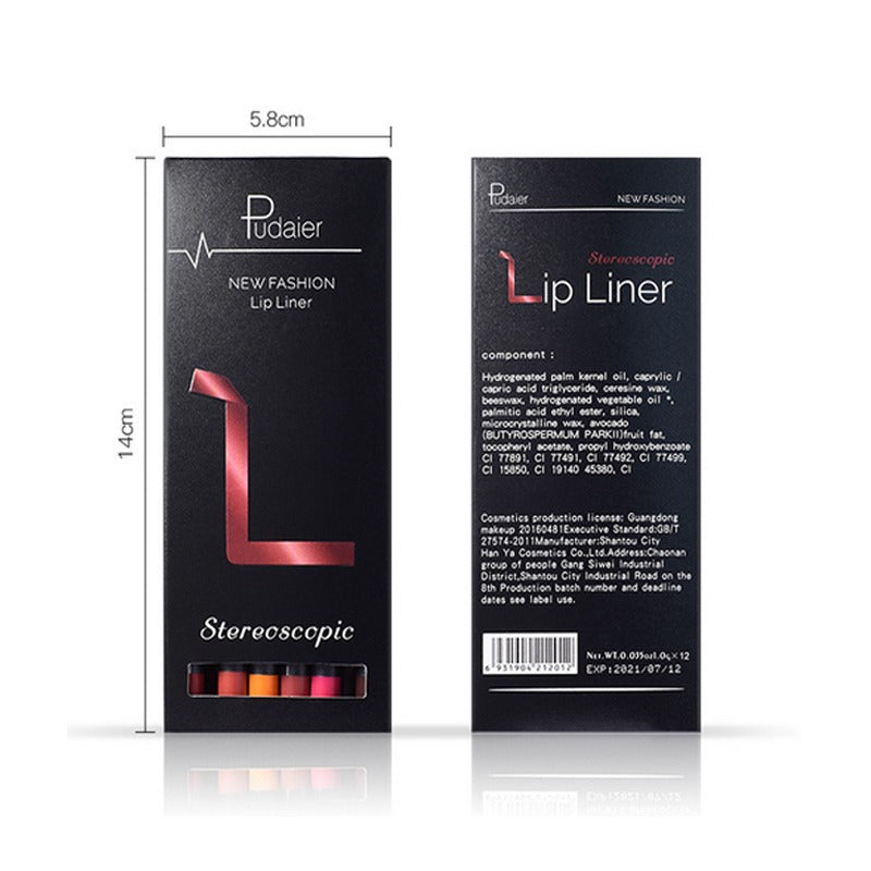 Batom Delineador One Pudaier Com 12 Cores Fosco Aveludado